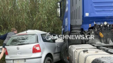 Σοβαρό-τροχαίο-στην-Κρήτη:-Αυτοκίνητο-συγκρούστηκε-με-φορτηγό-στον-ΒΟΑΚ-–-Δείτε-εικόνες