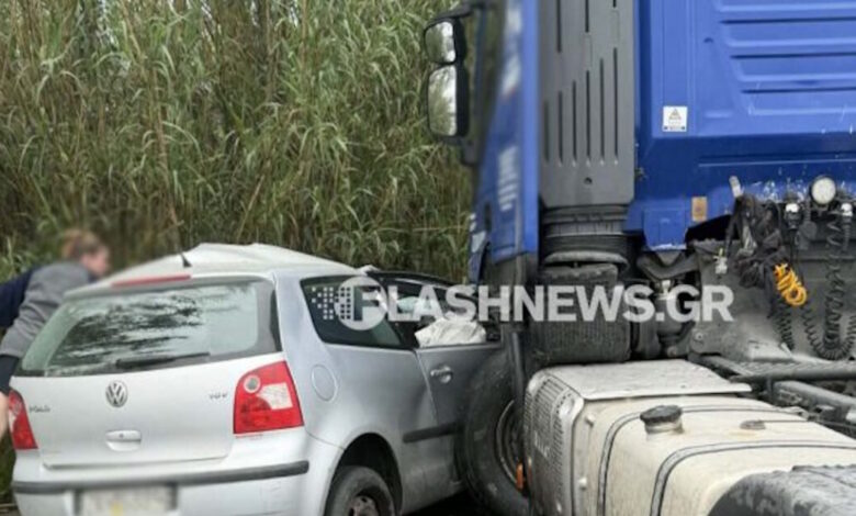 Σοβαρό-τροχαίο-στην-Κρήτη:-Αυτοκίνητο-συγκρούστηκε-με-φορτηγό-στον-ΒΟΑΚ-–-Δείτε-εικόνες