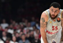 Ολυμπιακός-–-Μονακό:-Αποβολή-και-χειρονομία-από-τον-Μάικ-Τζέιμς-μετά-από-δύο-τεχνικές-ποινές-στο-ΣΕΦ