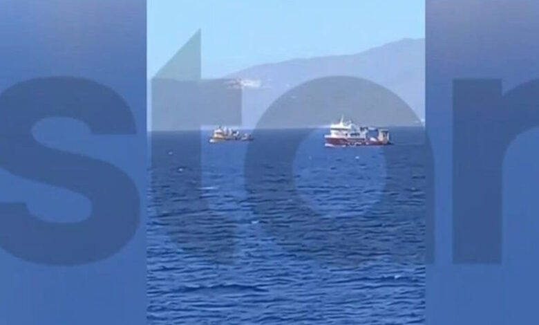Τουρκικά-αλιευτικά-στις-Κυκλάδες-ανάμεσα-σε-Τήνο-και-Σύρο,-βίντεο
