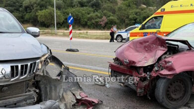 Τροχαίο-στις-Θερμοπύλες:-Αυτοκίνητο-πέρασε-στο-αντίθετο-ρεύμα-και-συγκρούστηκε-σφοδρά-με-ένα-άλλο,-2-τραυματίες