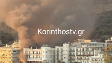 Λουτράκι:-Φωτιά-σε-ξενοδοχείο,-δίπλα-σε-σπίτια