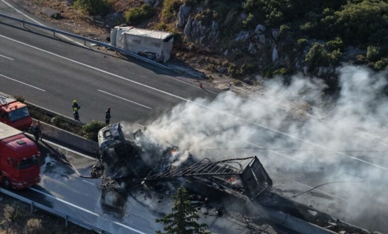 Τροχαίο-στη-Φθιώτιδα:-Κανονικά-η-κυκλοφορία-στην-ΕΟ-Αθηνών-–-Λαμίας-στο-ρεύμα-προς-Θεσσαλονίκη,-μετ’-εμποδίων-στο-ρεύμα-προς-Αθήνα