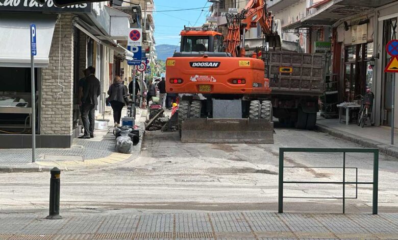 Τρίκαλα:-Στένωση-της-Κατσιμήδου-για-έργα-της-ΔΕΥΑΤ