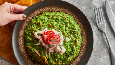 Συνταγή-για-risotto-verde-με-βλίτα-και-καπνιστό-χέλι