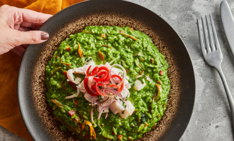 Συνταγή-για-risotto-verde-με-βλίτα-και-καπνιστό-χέλι