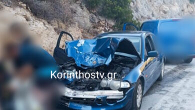 Σοβαρό-τροχαίο-στην-Κόρινθο:-Τραυματίστηκε-βαριά-άνδρας-που-βρισκόταν-πίσω-από-το-αυτοκίνητό-του