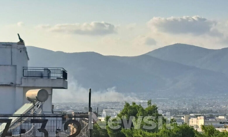 Φωτιά-στη-λεωφόρο-Πάρνηθος-στο-Μενίδι-–-Μήνυμα-το-112