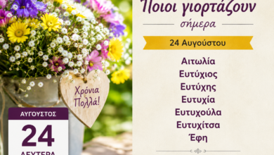 Ποιοι-γιορτάζουν-σήμερα-24-Αυγούστου