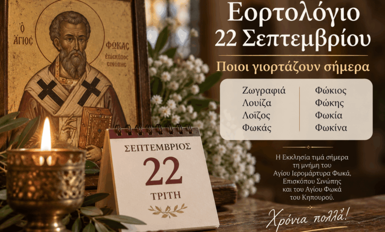 Εορτολόγιο-22-Σεπτεμβρίου-–-Ποιοι-γιορτάζουν-σήμερα