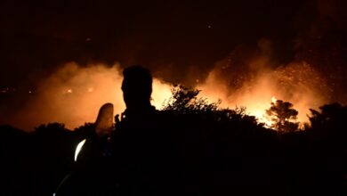 Φωτιά-στον-Ασπρόπυργο-κοντά-στον-Προαστιακό-–-Διακοπή-δρομολογίων-και-καθυστερήσεις
