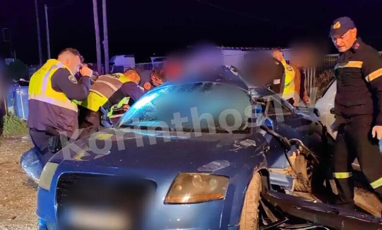 Σοβαρό-τροχαίο-στο-Δέλτα-Κορίνθου-με-σύγκρουση-δύο-αυτοκινήτων-που-έγιναν-άμορφες-μάζες-–-Βίντεο-και-φωτογραφίες