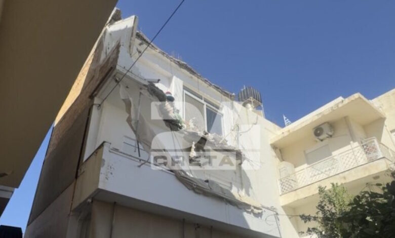 Τρόμος-στο-Ηράκλειο:-Κατέρρευσε-τμήμα-πολυκατοικίας-τα-ξημερώματα-–-Σοκαριστικές-εικόνες