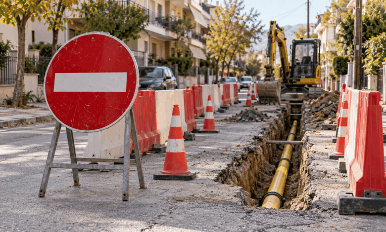 Τρίκαλα-–-Διακοπές-κυκλοφορίας-σε-εννέα-οδούς