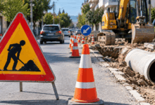 Τρίκαλα:-Στένωση-της-οδού-Ζηλευτής-για-έργα-ομβρίων